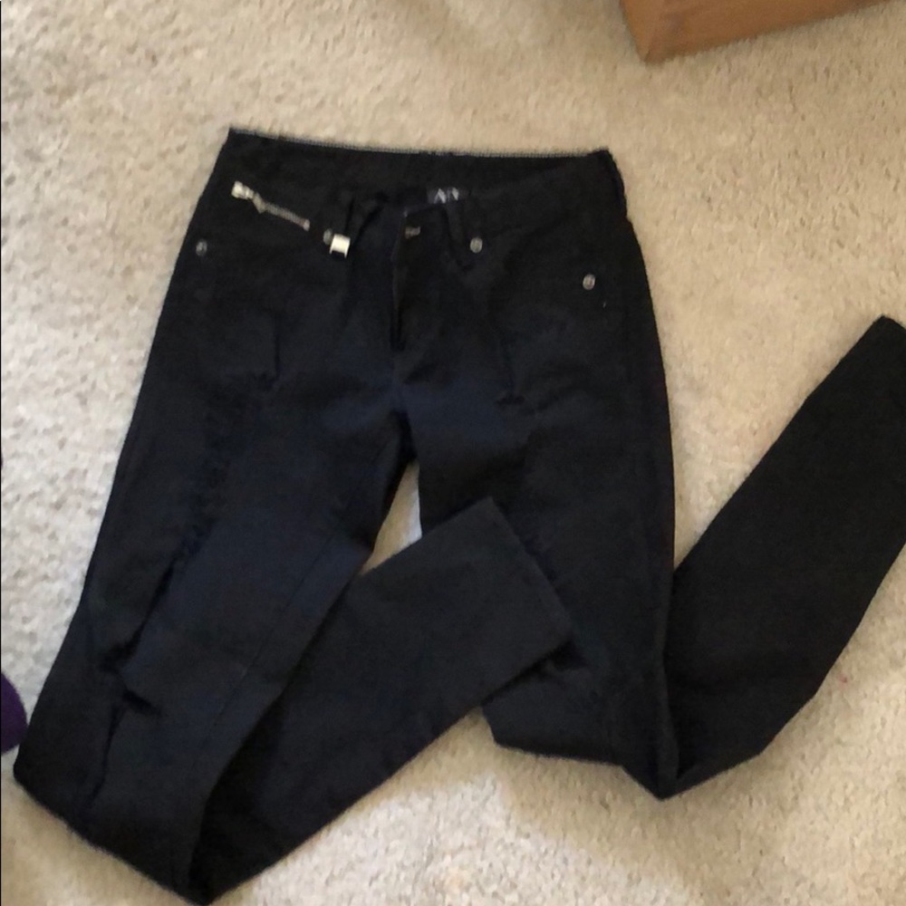 Black denim distressed jeans